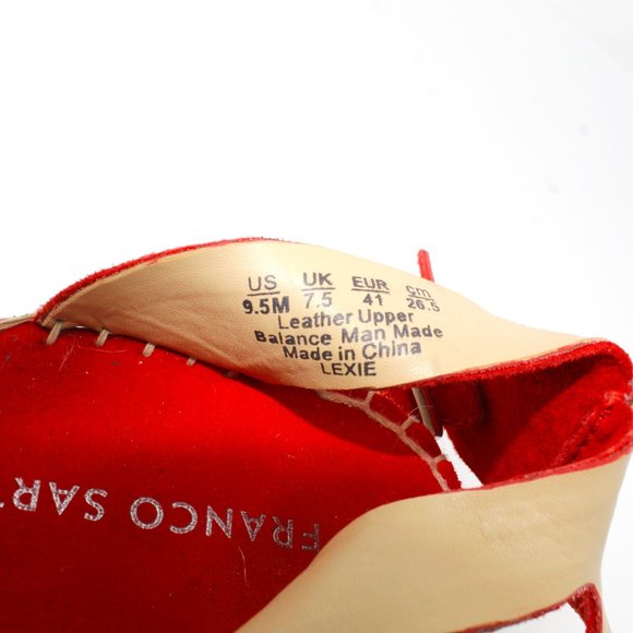 Franco Sarto Lexie Wedge Size 9.5M Orange Suede Jute Espredille Sandal Buckle. - Picture 11 of 11